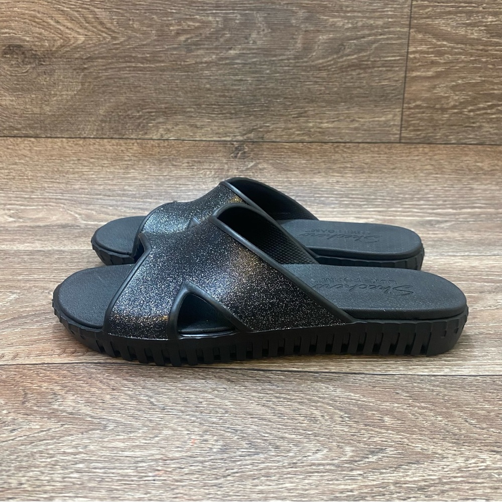 Skechers Foamies Sepulveda-High Class Sandal Sz 7 NWT Black Dazzled Platform